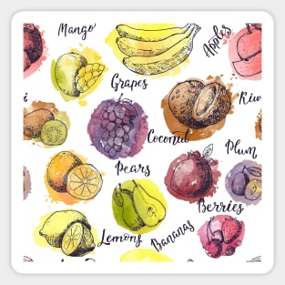 Tropical fruits pattern Sticker